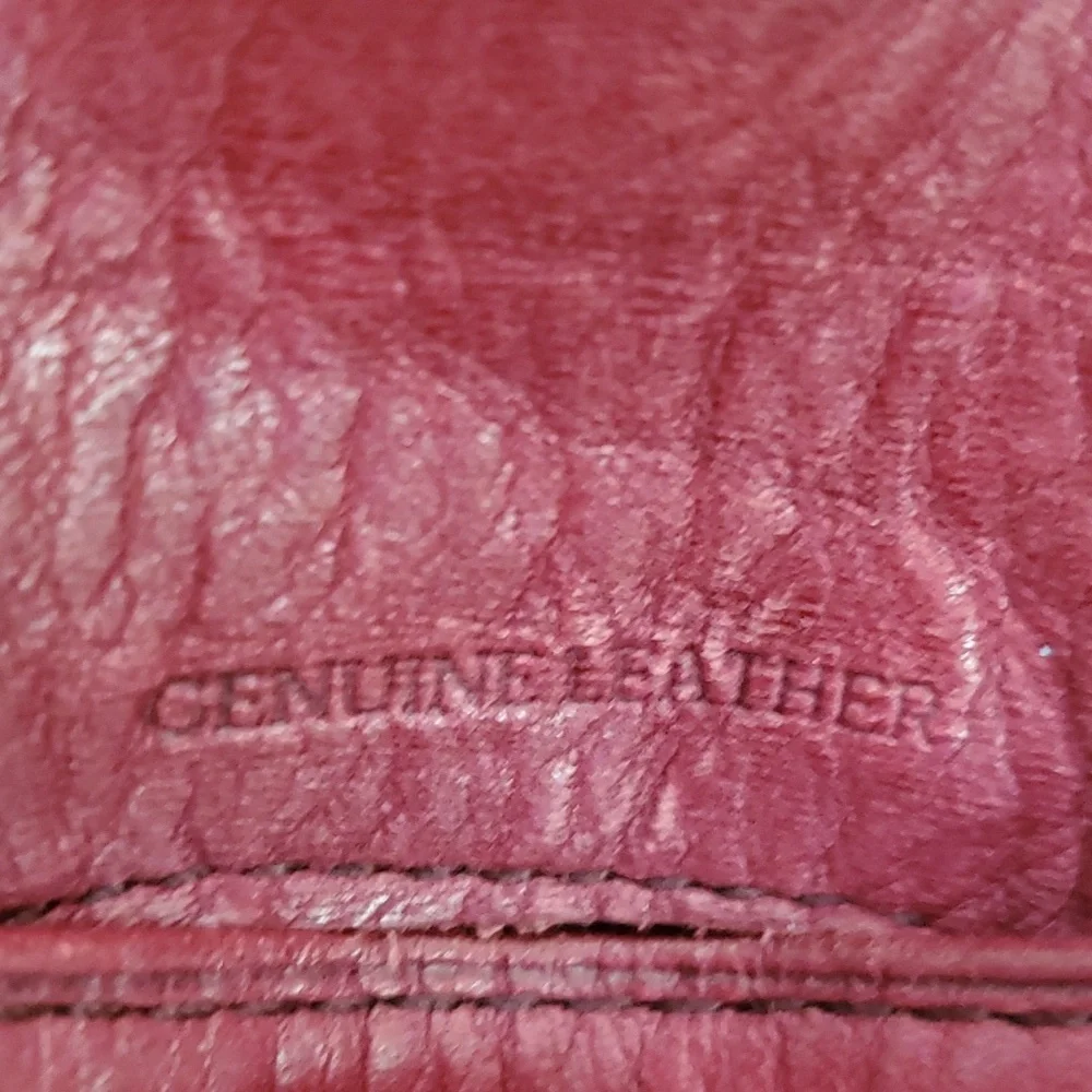 Burgundy color genuine leather eyeglass case. AG